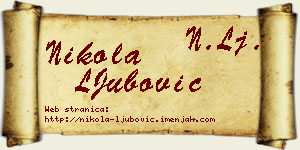 Nikola LJubović vizit kartica